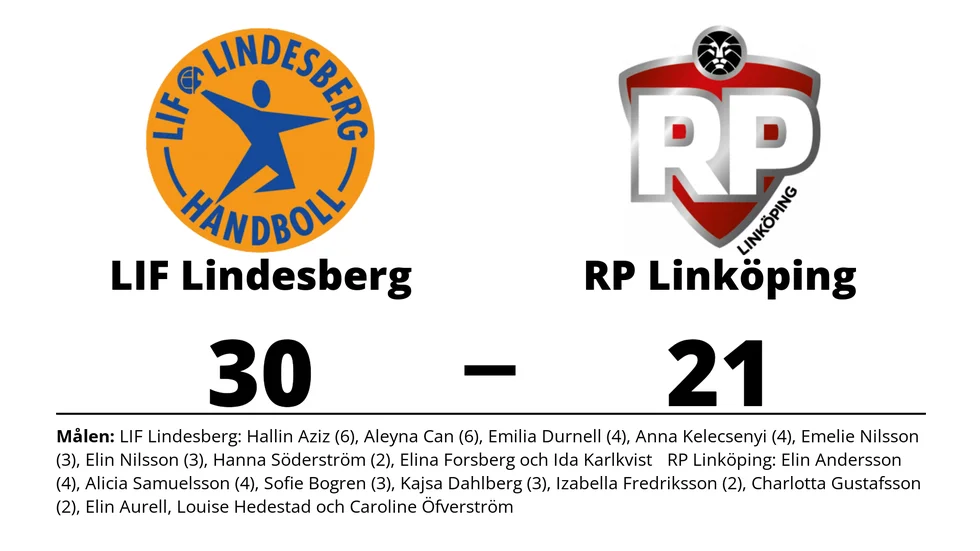 LIF Lindesberg vann mot RP IF Linköping