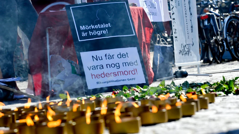 A memorial for Maria Barin from Landskrona, a victim of an honor killing.