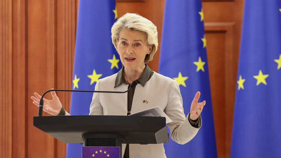 Ursula von der Leyen. Bild tagen i Moldavien i förra veckan.