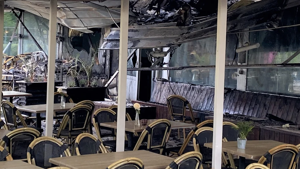 Stora delar av restaurang Lijan i Uppsala förstördes i den anlagda branden. Nu döms ytterligare en man för attentatet. 