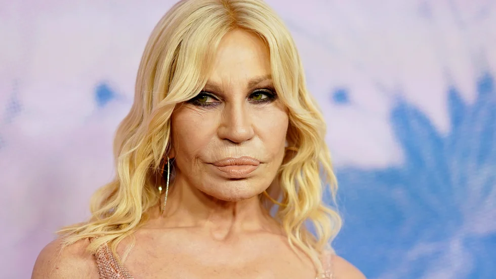 Donatella Versace, syster till grundaren av Versace, Gianni Versace. Arkivbild.