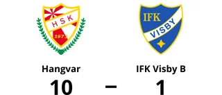 Hangvar utklassade IFK Visby B – vann med 10-1