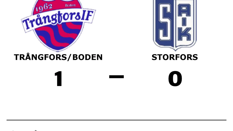 Trångfors/Boden vann mot Storfors AIK