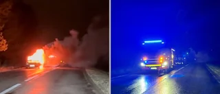 Epatraktor började brinna under färd: "Övertänd"