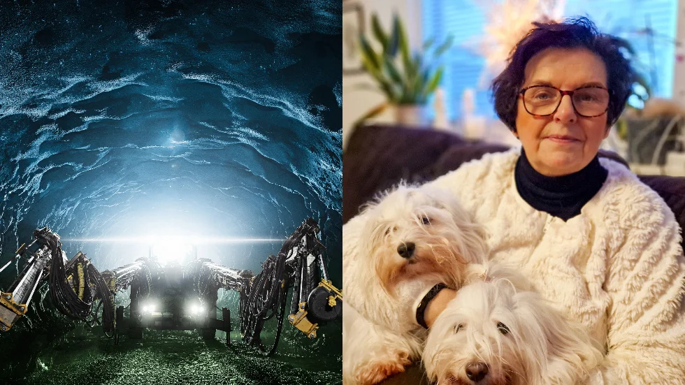 Gruvan i Malmberget och Päivi Kääriä som bor i Malmsta.
