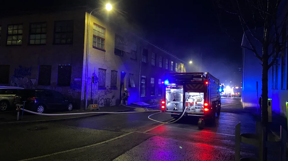 Brand i industrilokal i Eskilstuna.
