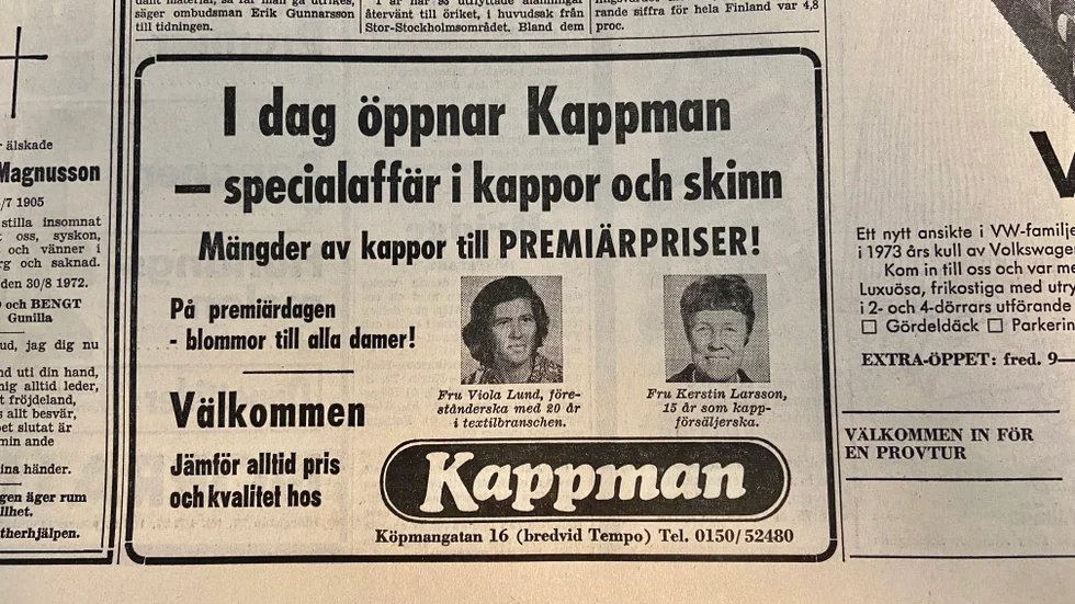 Kappman slog upp sina butiksdörrar i dag för 50 år sedan.