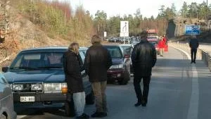 Blixthalkan slog till på E22. Foto: Ingemar Petersson