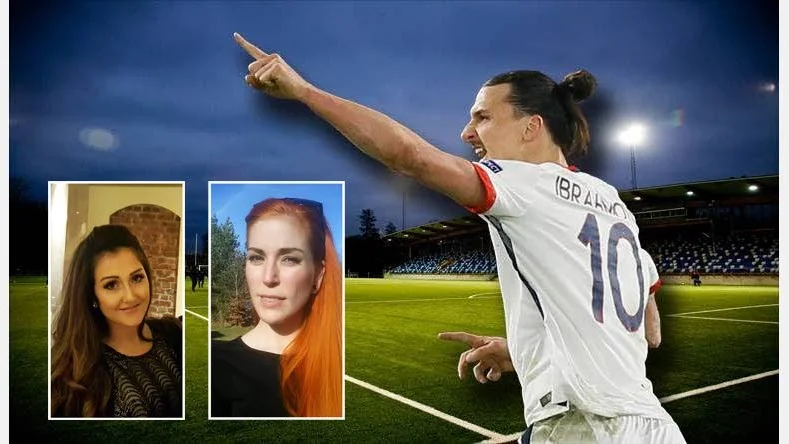 Mahsa Rezaie och Johanna Rydin bredvid den numere välkände Zlatan.