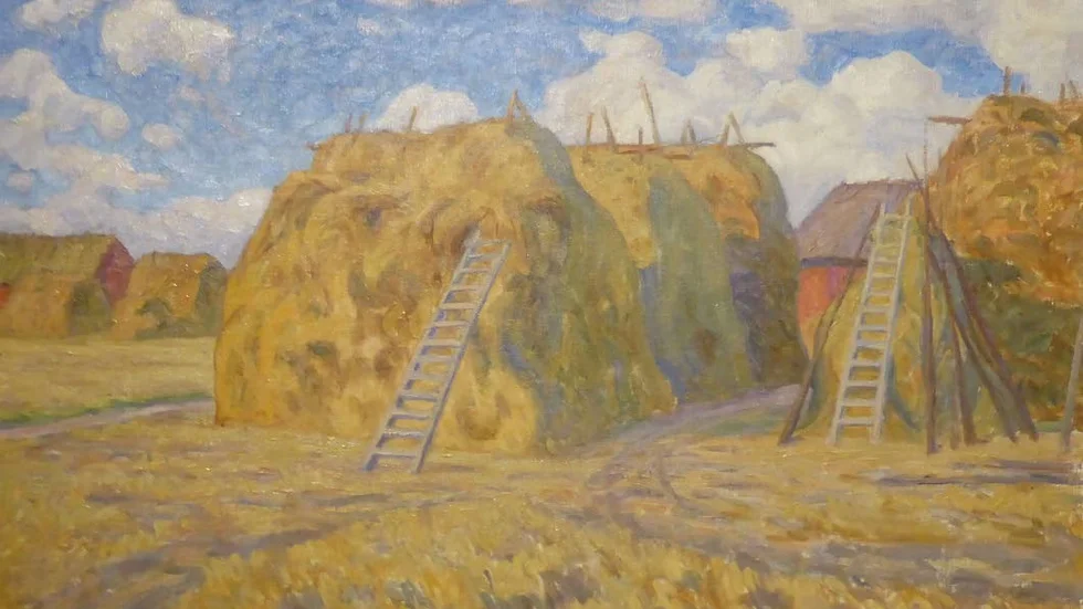 Säden stackas. Örberga, 1915, olja på duk.