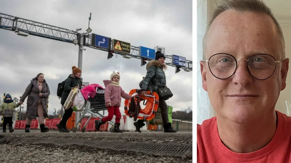 Flyktingar från Ukraina anländer till Medyka gränsövergång i Polen under måndagen. FN uppskattar att kriget kan leda till att flera miljoner människor tvingas på flykt. "Vi står inför vår kanske största utmaning sedan andra världskriget, säger verksamhetschef Mikael Palm som jobbade med flyktingmottagning 2015.