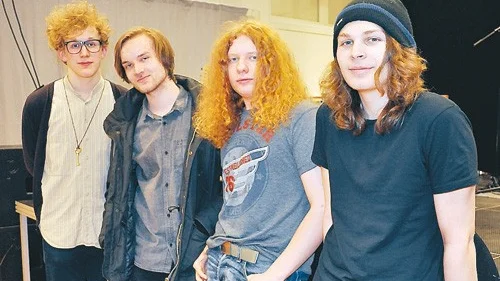 Västerviksbandet Sleeping Haze tog sig vidare till länsfinal. Fr. v: Erik Lundin, Henry Lundgren, Per Jonsson och Tedh Hernström.
