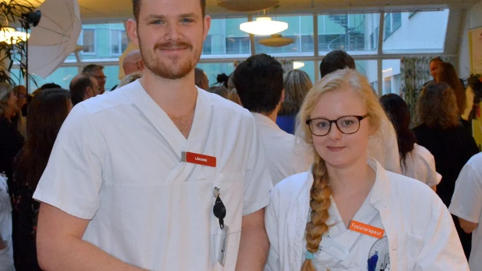 AT-läkare Andreas Bodin och fysioterapeut Kajsa Eskilsson.
