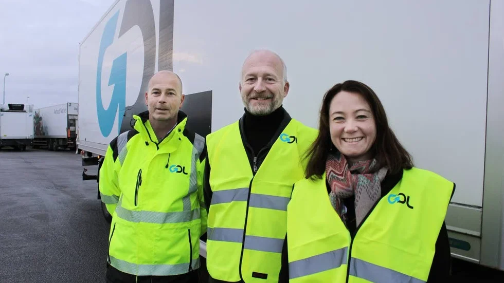 Nöjda. Fredrik Malmström på GDL, projektledare Jörgen Svensson och Rebecka Hovenberg (MP) räknar med att samordnade varutransporter ska ge en miljövinst.
