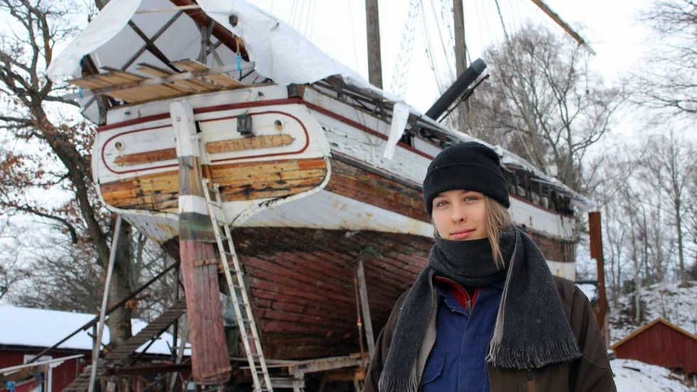 Praktikant. Sofia Sabroe von Spreckelsen är 20 år och gör sin praktik på Träskeppsvarvet.