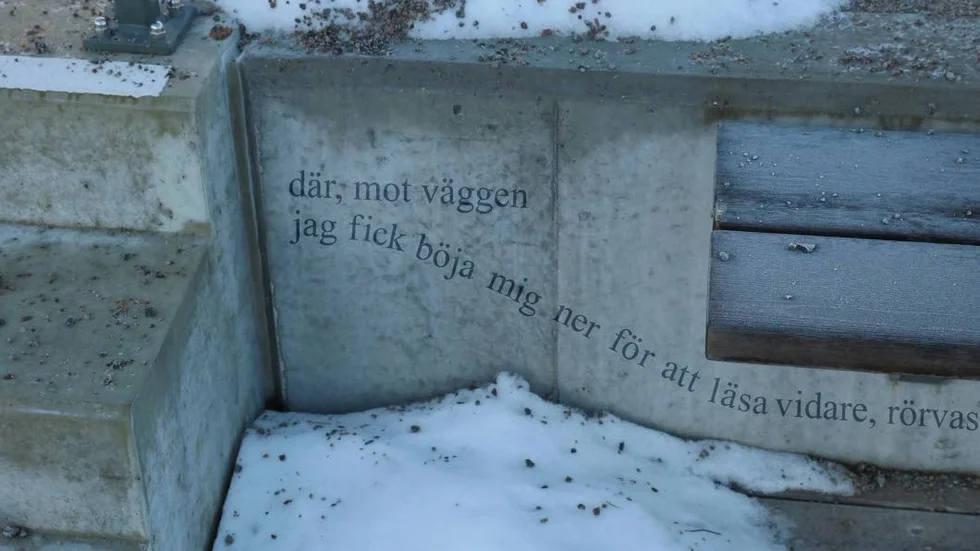 My Lindhs bidrag heter "Jag rörde mig i textens riktning".