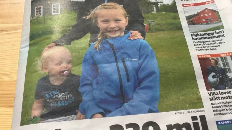 Familjen hamnade på förstasidan.