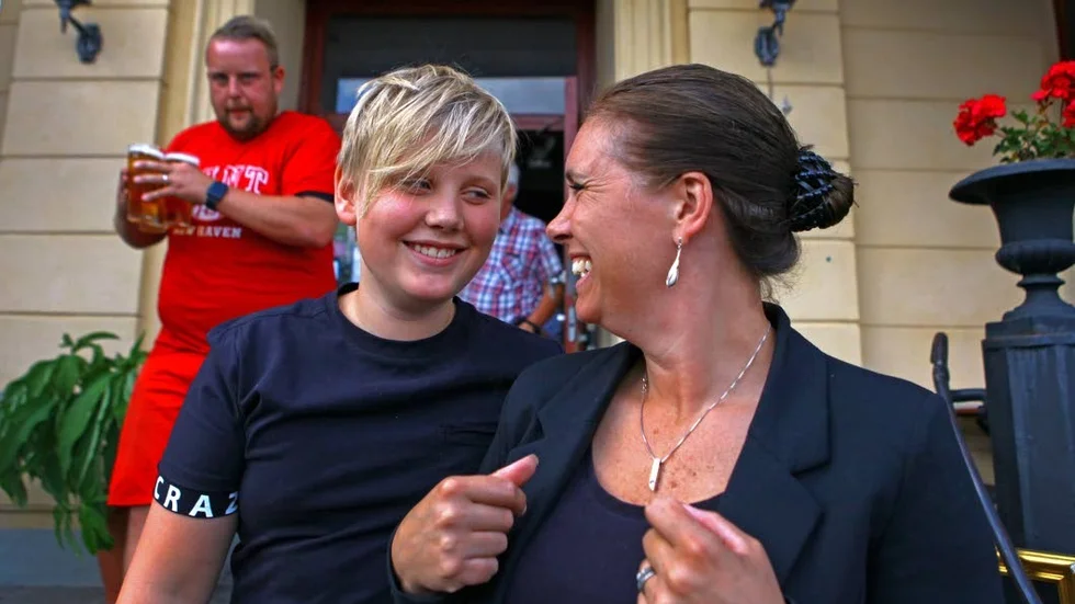 Christina och Olle Landoff tar emot gäster på stadshotellet.