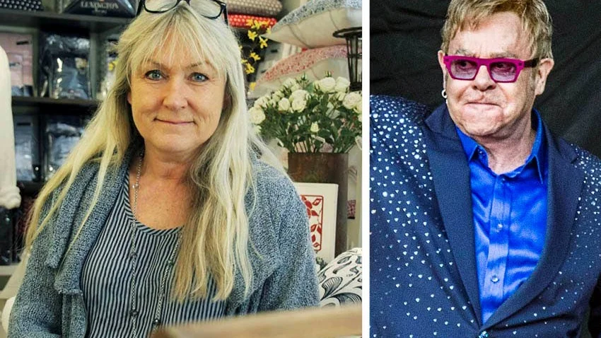 Eva vill äta fisksoppa hemma i Elton Johns trädgård.