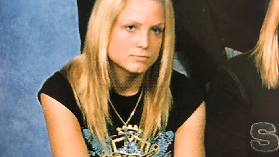 Den blivande prinsessan, Louise Johansson från Mantorp, från skolkatalogen under sitt tredje år på Kungshöga Gymnasium.