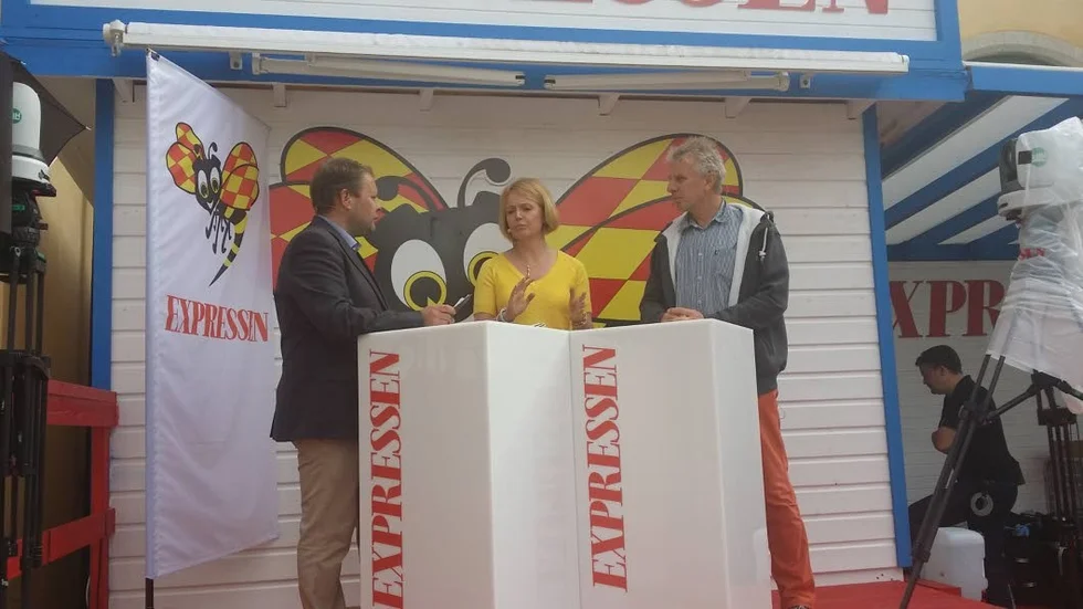 Pigge Werkelin i Expressens tält.