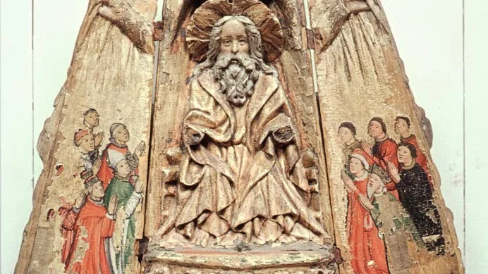 Mantelmadonnan. Träskulptur som för ett halvt sekel sedan var kultföremål i Särkilax kyrka.