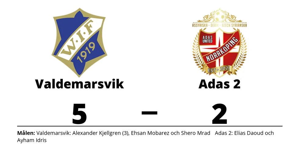 Valdemarsviks IF vann mot IK Adas United