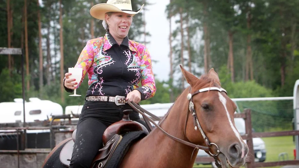 Erica Ericson Nyberg provade "champagne pleasure" och hade riktigt mycket kvar.