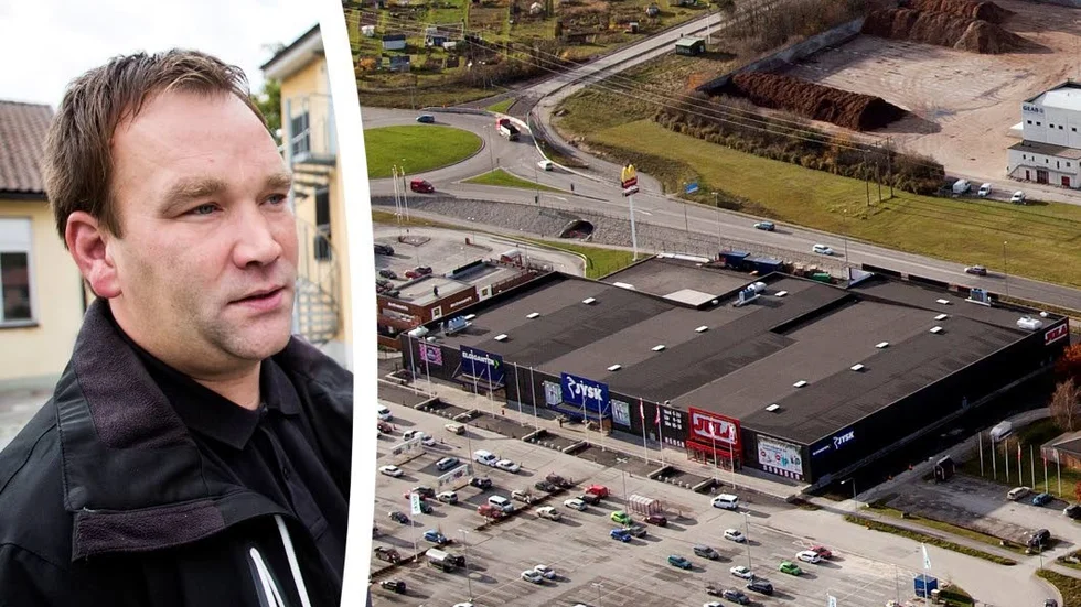 Daniel Hallgren från Alvar Hallgrens bygg. Flygbild över fastigheten vid Stenhuggaren.