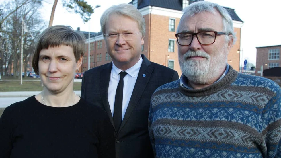 Sara Lidqvist och Johan Asplund från Kristdemokraterna på Gotland passade bland annat på att besöka Blått Centrum i Ar med Lars Adaktusson.
