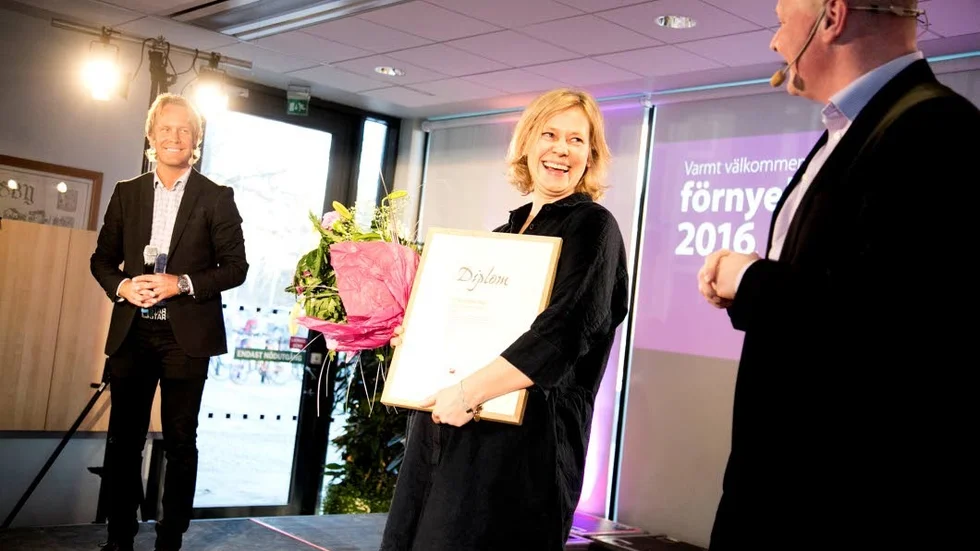 Tredjepriset togs emot av stadsträdgårdsmästare Pernilla Johansson.