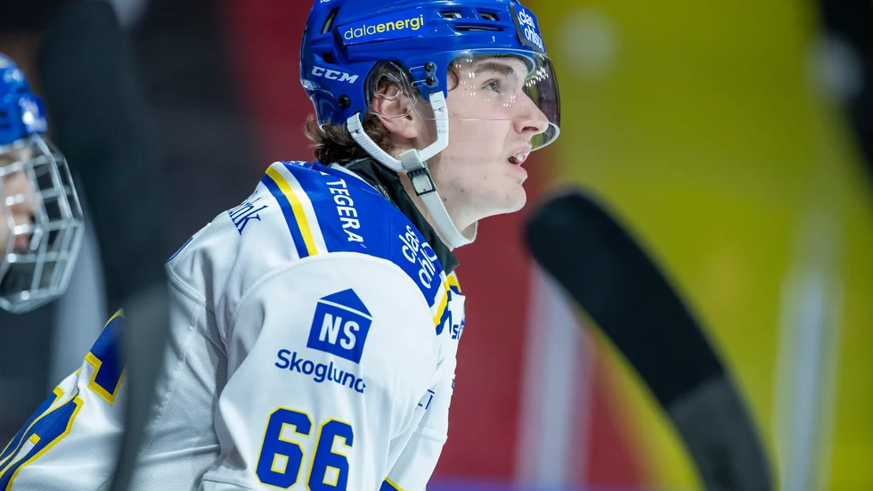 Nils Åman gjorde Tre Kronors första mål i matchen mot Danmark. Arkivbild.