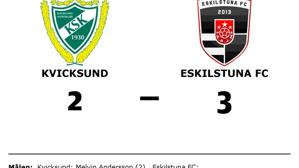 Kvicksunds SK förlorade mot Eskilstuna FC