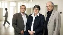 FÄNGELSELEDNING. Mats Barre, Ann-Britt Grünewald och Björn Lagerbäck agerar fängelseledning i TV4-serien "Inlåst" som börjar sändas 1 oktober.                                                                                                                                                            Foto: Andreas Lundberg/TV4