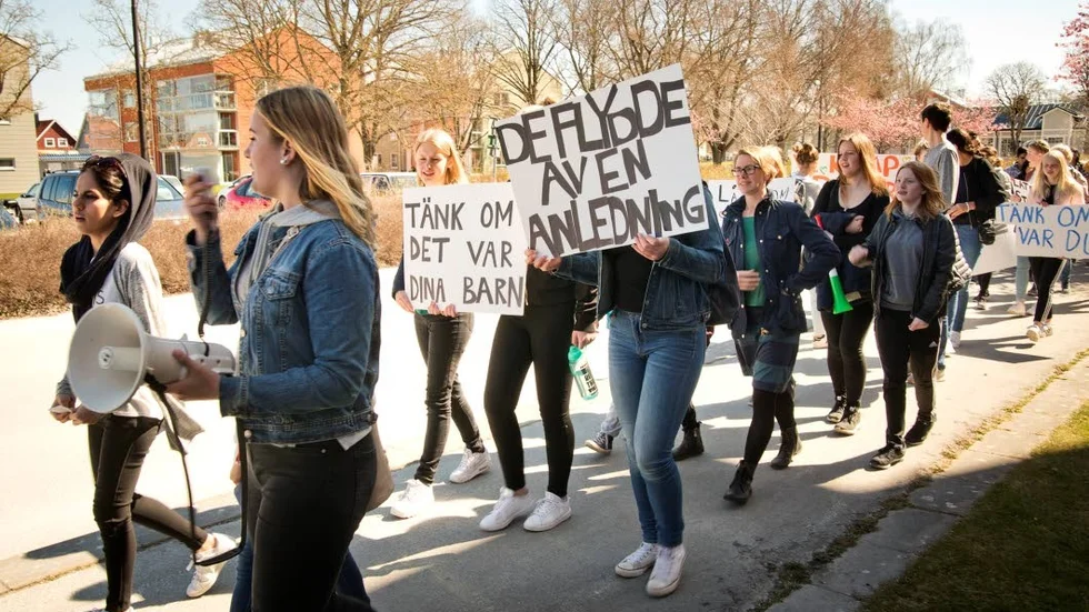 Demonstrationen gick från A7-området till Östercentrum.