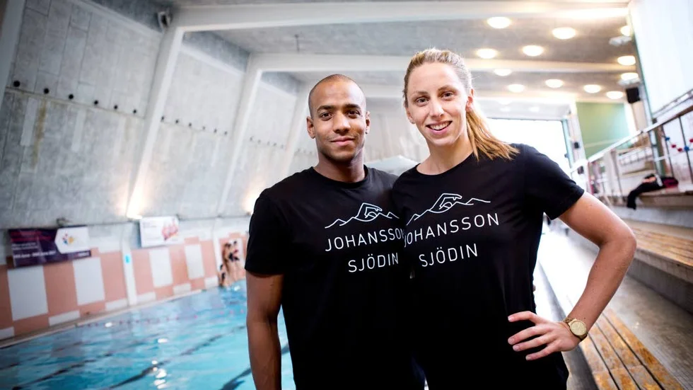 EM- och VM-medaljörerna Simon Sjödin och Jennie Johansson gästade Wisby SS under helgen.