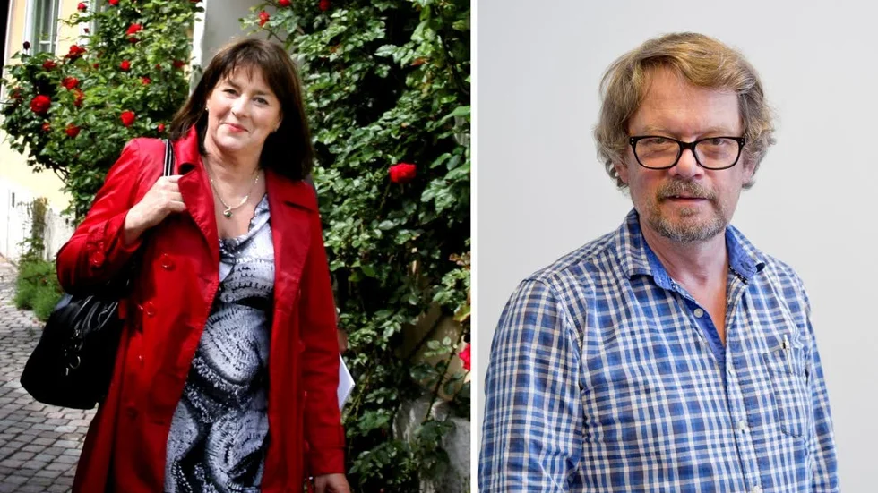 Deckardrottningen Anna Jansson. Lasse Linusson till höger.