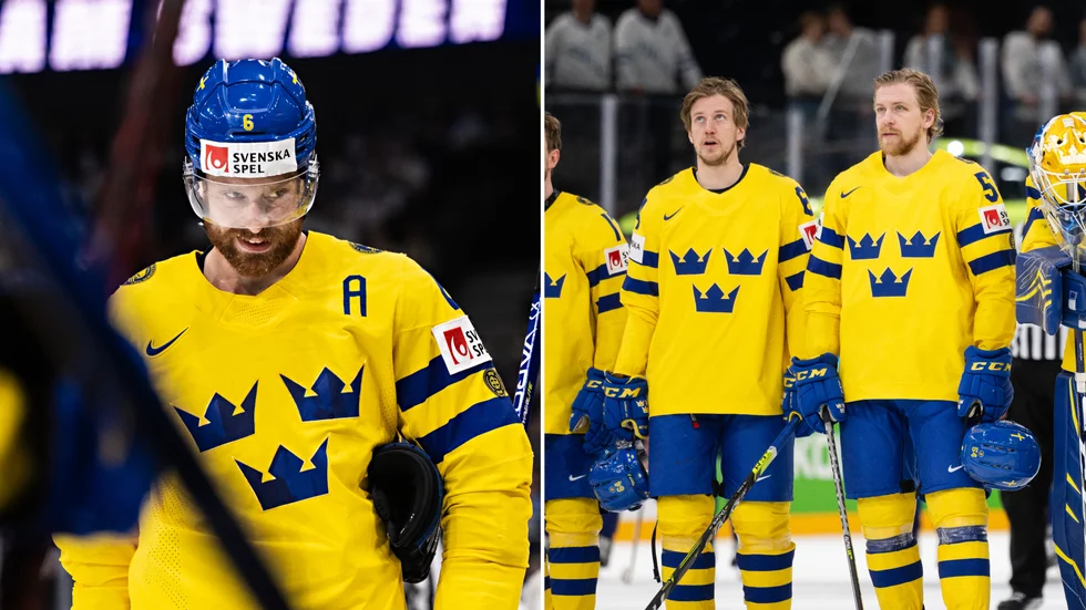 Adam Larsson, till vänster, och Anton Lindholm till höger hyllas stort efter Sveriges 1–0-seger i sista gruppspelsmatchen mot Lettland. 