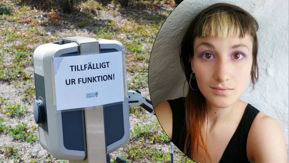 Fortfarande trasig. "Ingen verkar veta vem som äger frågan", säger elbilsägaren Molly Sjöberg apropå laddstolparna i Gnesta.