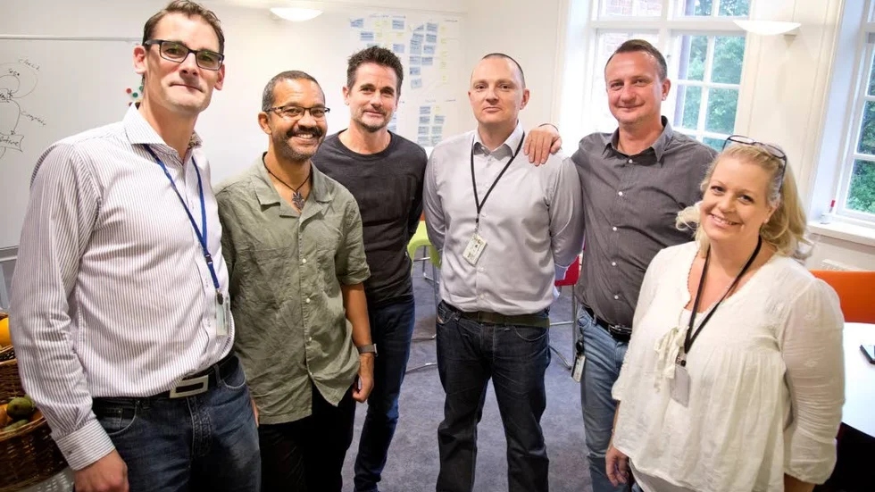 Delar av teamet. Från vänster Jens Persson, Safi Ahlberg, Gert Lundin, Jesper Etelhag, Niclas Hansson och Lena Johansson.