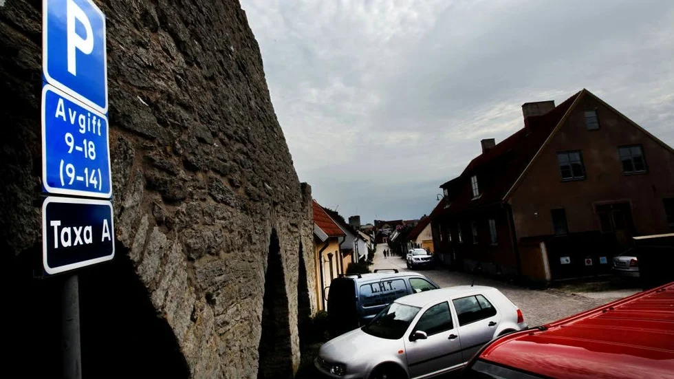 Parkering i Visby innerstad.