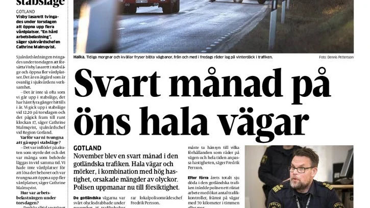 GA. Början på den här vintern blev olycksdrabbad med många bilar i diket efter halka.