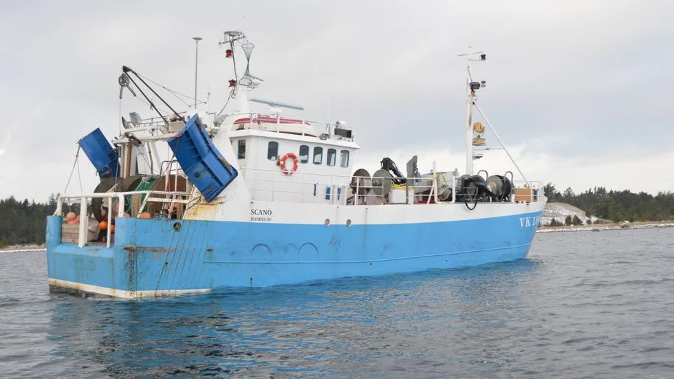 Fiskebåten gick på grund i norra gattet i Fårösund.