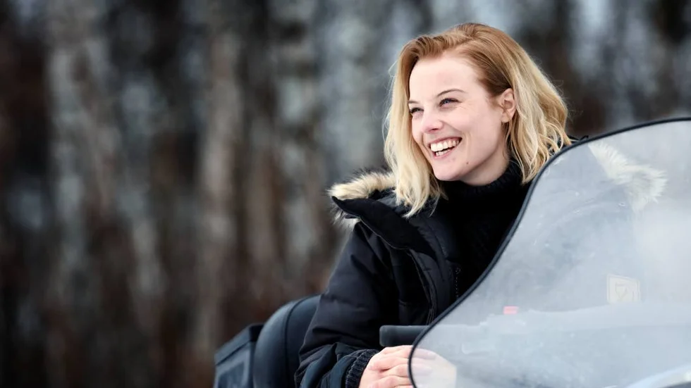 Ida Engvoll under inspelningen av Åsa Larsson-serien om Rebecka Martinsson 2016. Nu ser det ut att bli en ny säsong i Norrbotten.
