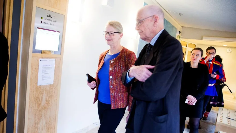 Statens ombud Hans Forsell, t h och justitiekanslern Anna Skarhed.