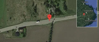 Brinnande fordon stoppar trafiken på väg 55