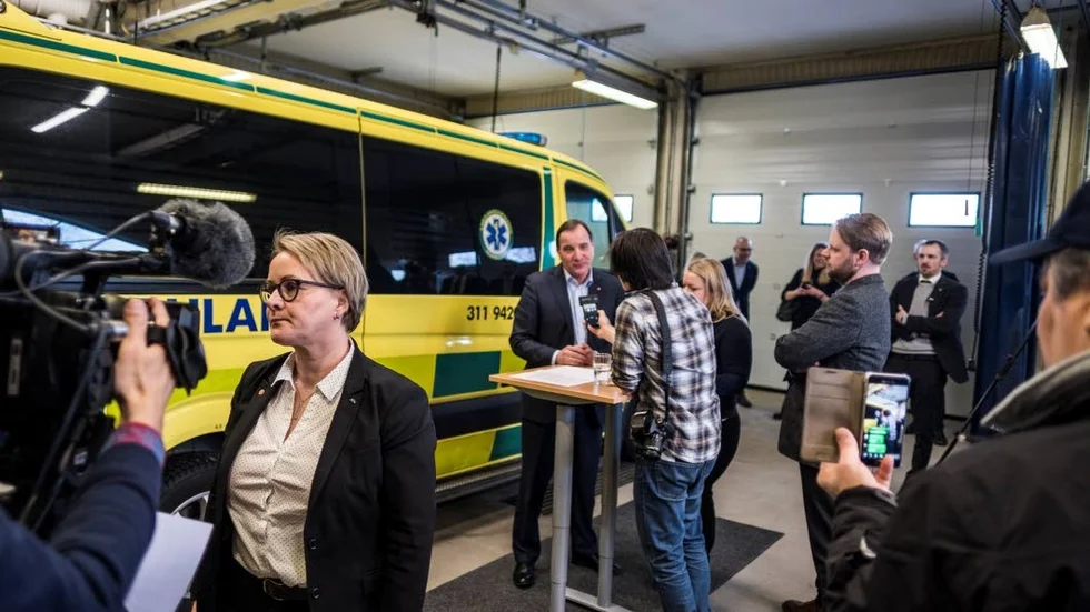 Välkommet. Maria Stenberg välkomnade Stefan Löfvén och Magdalena Andersson förslag om mer miljoner till vården.