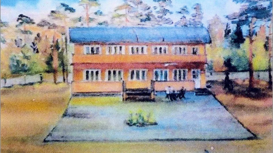 Pitholmia då det begav sig. Den pampiga byggnaden blev lågornas rov 1954.