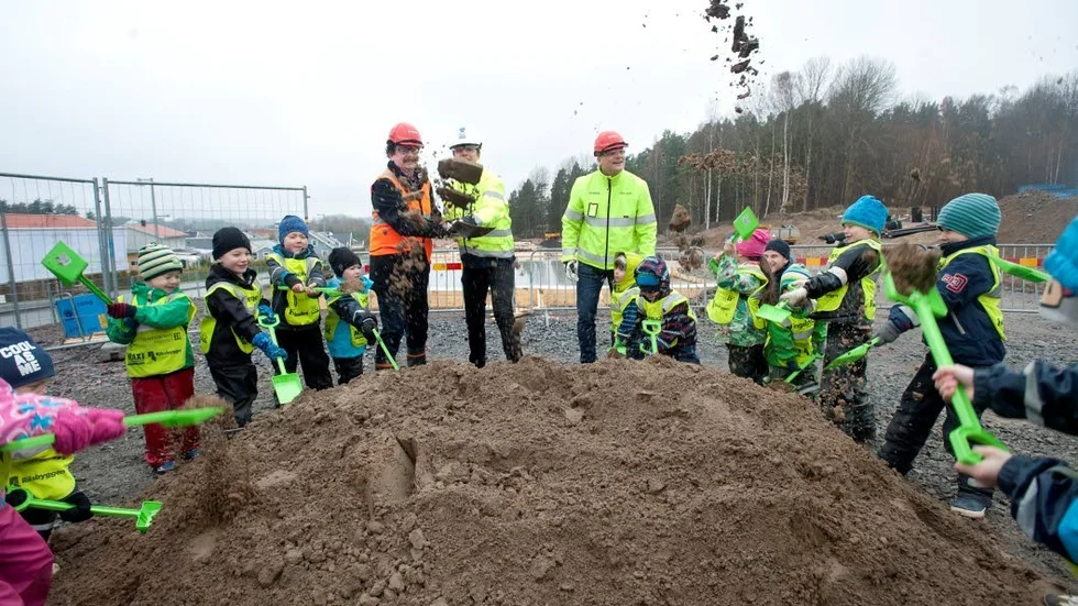 Byggarbetsplats i Rambodal.
