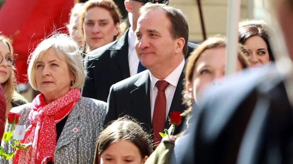Statsminister Stefan Löfven (S) under första maj förra året.